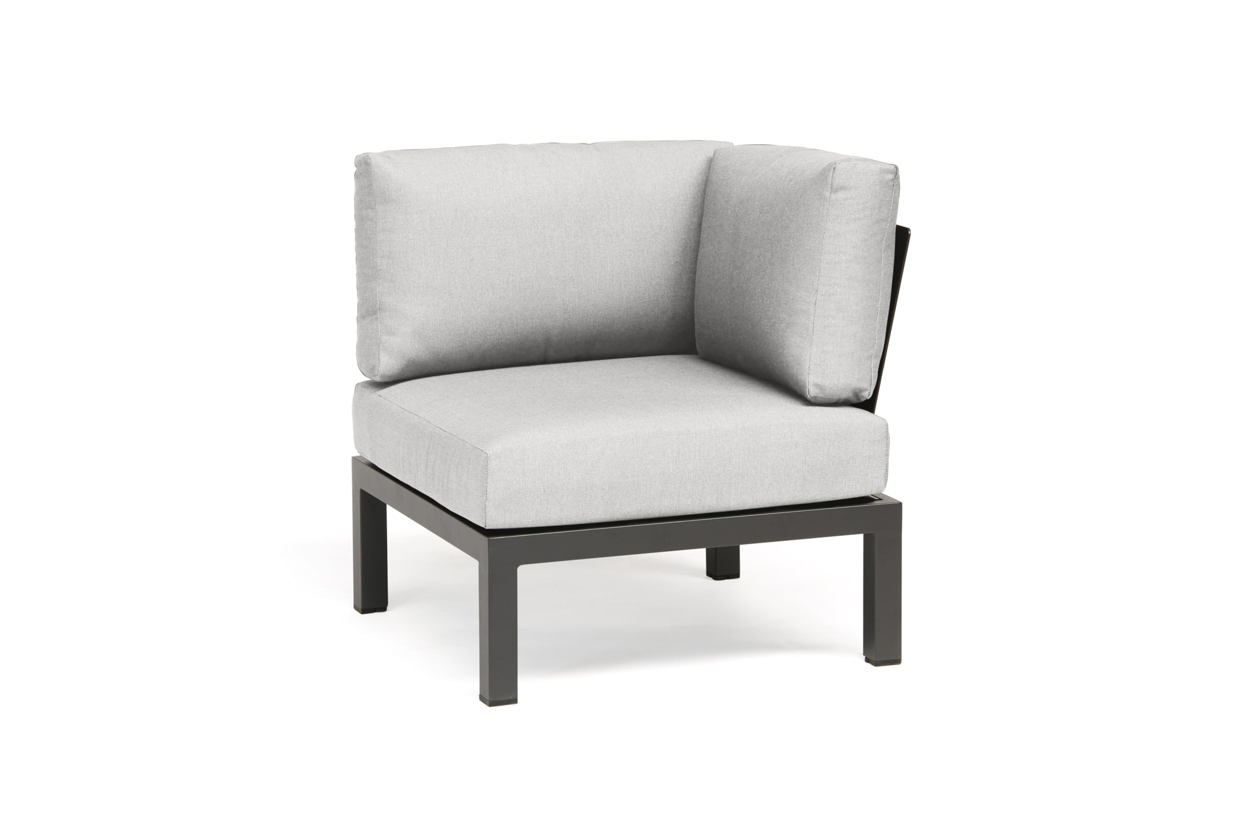 KETTLER Elba Aluminum 4-Piece Corner Set with Teak Accents (Cast Silver) - Image 6