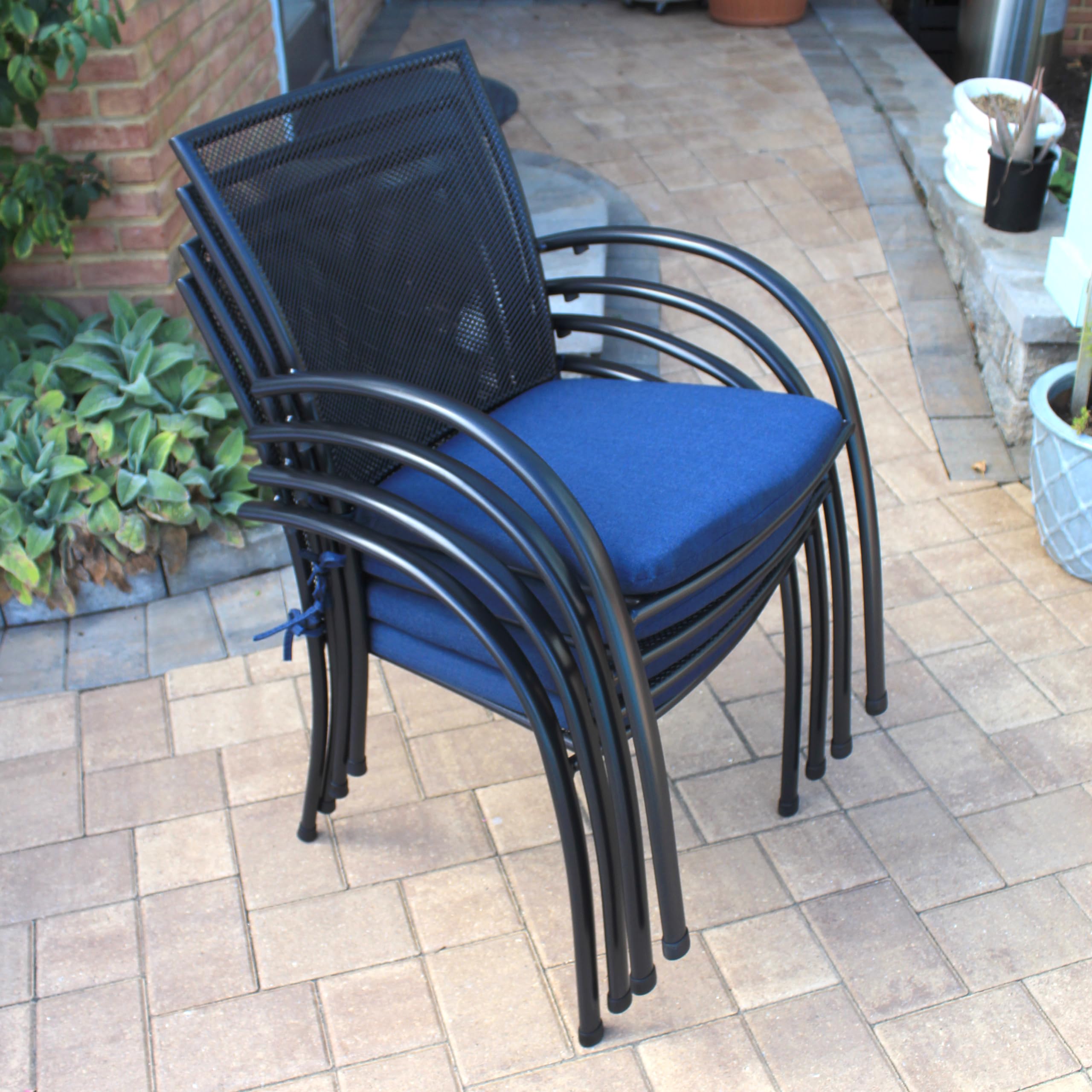 KETTLER Pilano Wrought Iron Mesh Arm Chair - Set of 4 - Image 4